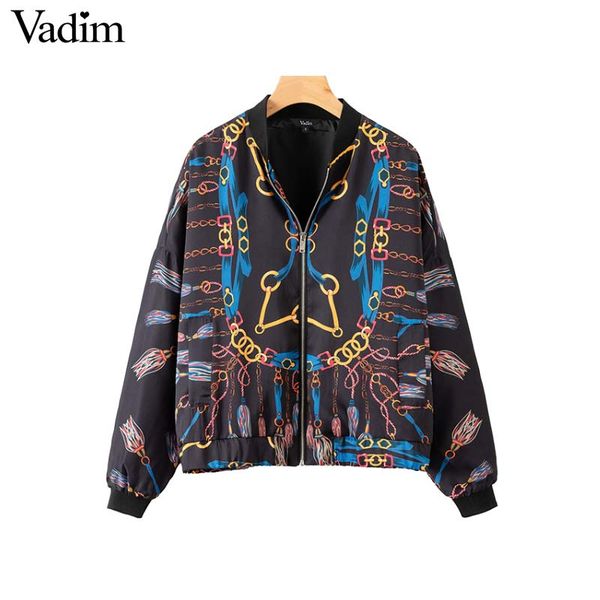 vadim stylish chains print loose bomber jacket oversized pockets long sleeve coats ladies casual outerwear chic ca179, Black;brown
vadim stylish chains print loose bomber jacket oversized pockets long sleeve coats ladies casual outerwear chic ca179, Black;brown