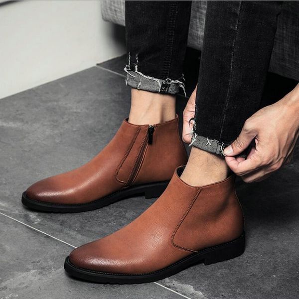 fashion men formal pointed toe ankle boots casual men leather zipper boots winter shoes men martin boots oxford shoes, Black
fashion men formal pointed toe ankle boots casual men leather zipper boots winter shoes men martin boots oxford shoes, Black