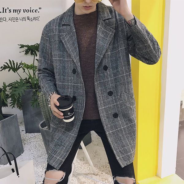 winter men's woolen trench coat men new slim casual fashion clothes plaid double breasted long sleeve lapel british wind man, Tan;black
winter men's woolen trench coat men new slim casual fashion clothes plaid double breasted long sleeve lapel british wind man, Tan;black