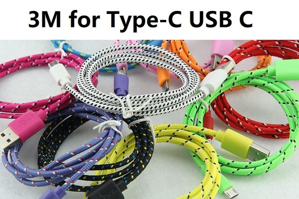3m 10ft colorful new fabric nylon braided type-c usb c cable for samsung for blackberry for samsung htc cloth braided cable
3m 10ft colorful new fabric nylon braided type-c usb c cable for samsung for blackberry for samsung htc cloth braided cable