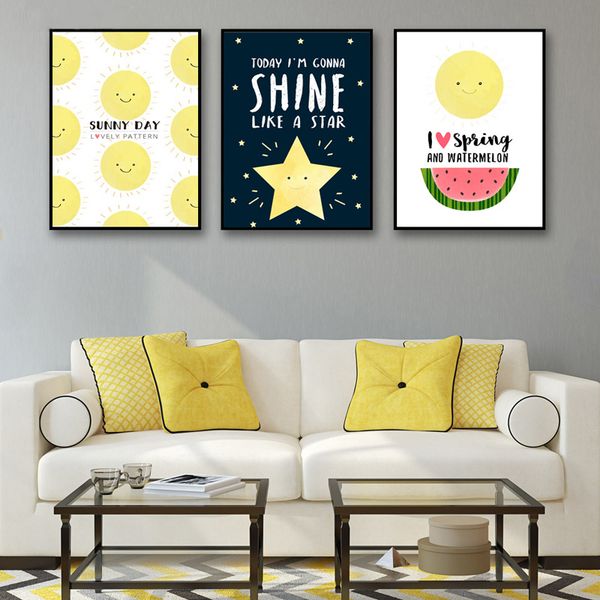prints art modern nordic style smiling face stars sun watermelon painting decoration for living room wall poster canvas pictures
prints art modern nordic style smiling face stars sun watermelon painting decoration for living room wall poster canvas pictures