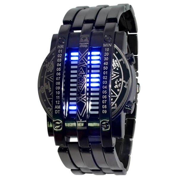 fashion electronic watch luxury conception blue led digital military sport wrist watch mens full stainless steel watches relo, Slivery;brown
fashion electronic watch luxury conception blue led digital military sport wrist watch mens full stainless steel watches relo, Slivery;brown