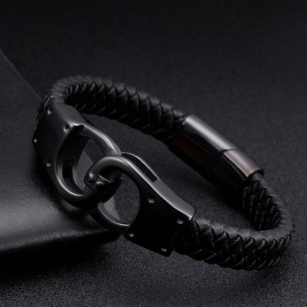 black genuine leather men cuff bracelet bangles luxury braided vintage wrap charm bracelets male sporty magnetic clasp jewelry, Golden;silver
black genuine leather men cuff bracelet bangles luxury braided vintage wrap charm bracelets male sporty magnetic clasp jewelry, Golden;silver
