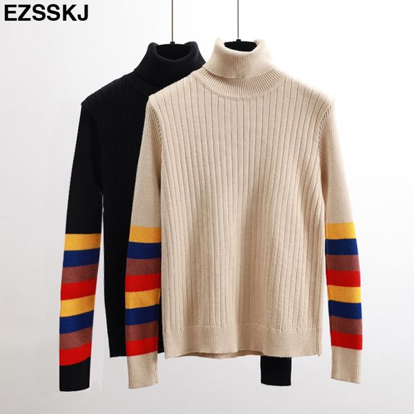 soft thick autumn winter women sweater pullovers knitted pull female turtleneck pullovers basic colorful striped sleeve sweater, White;black
soft thick autumn winter women sweater pullovers knitted pull female turtleneck pullovers basic colorful striped sleeve sweater, White;black