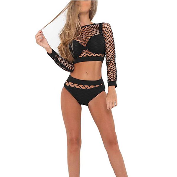 wmcywell new see through hollow out perspective sheer mesh fishnet tee bodycon long sleeve panties beach women's sets, White
wmcywell new see through hollow out perspective sheer mesh fishnet tee bodycon long sleeve panties beach women's sets, White