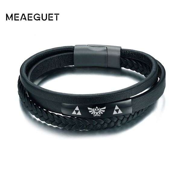 meaeguet customized the legend of zelda braided genuine leather id bracelet bangle for men rock black stainless steel jewelry, Golden;silver
meaeguet customized the legend of zelda braided genuine leather id bracelet bangle for men rock black stainless steel jewelry, Golden;silver