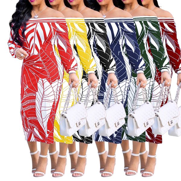 europe and the united states word shoulder women's fashion long-sleeved printed dress skirt wrapped chest dress, Black;gray
europe and the united states word shoulder women's fashion long-sleeved printed dress skirt wrapped chest dress, Black;gray