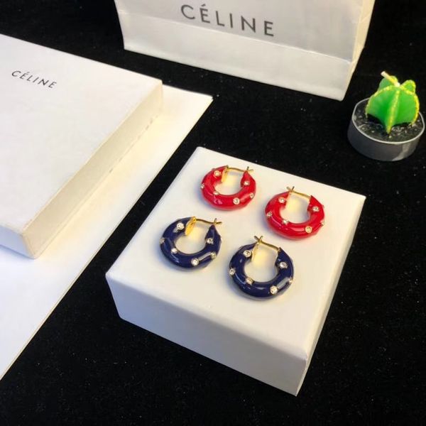 Top quality brass material Brand name round hoop with diamond earring Earrings jewelery for women gift red and bue gold color PS6638A
Top quality brass material Brand name round hoop with diamond earring Earrings jewelery for women gift red and bue gold color PS6638A
