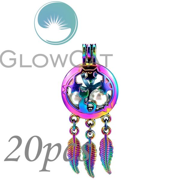 20x cc764 rainbow color dream catcher cat star beads cage essential oil diffuser oyster pearl cage locket pendant, Black
20x cc764 rainbow color dream catcher cat star beads cage essential oil diffuser oyster pearl cage locket pendant, Black