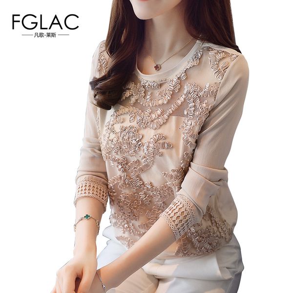 fglac women clothing new 2017 autumn long sleeved lace elegant slim hollow out chiffon blouse women, White
fglac women clothing new 2017 autumn long sleeved lace elegant slim hollow out chiffon blouse women, White