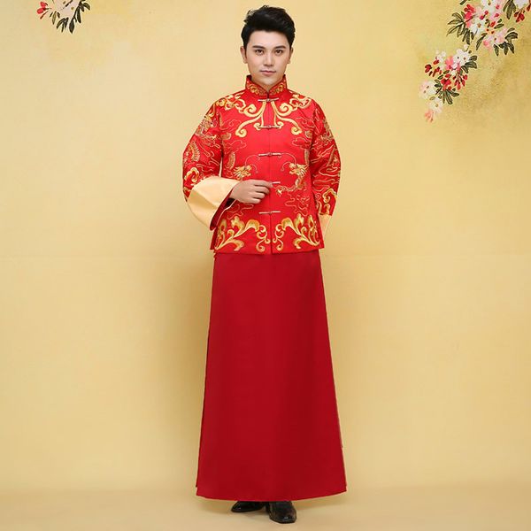 groom traditional wedding satin cheongsam men robe chinoise tang costume chinese dragon phoenix clothing embroidery cheongsams, Red
groom traditional wedding satin cheongsam men robe chinoise tang costume chinese dragon phoenix clothing embroidery cheongsams, Red