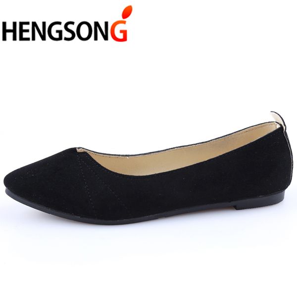 

hengsong women shoes women ballet flats for work cloth flats sweet loafers slip on women's pregnant flat shoes oversize rd911589, Black