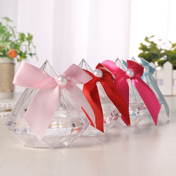 2 size transparent diamond candy box with bowknot plastic gift box for wedding birthday party
2 size transparent diamond candy box with bowknot plastic gift box for wedding birthday party