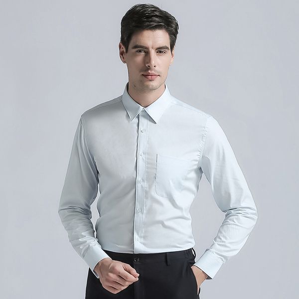 2018 new brand men's regular fit dress shirts cotton blend long sleeves solid color mens business suits shirt, White;black
2018 new brand men's regular fit dress shirts cotton blend long sleeves solid color mens business suits shirt, White;black
