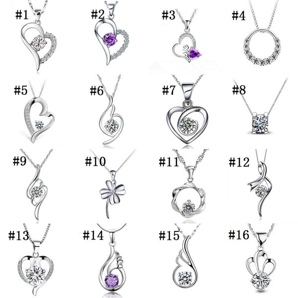 Korean 925 Sterling Silver Necklace Romantic Crystal CZ diamond Love Heart shaped pendant with 18 inch Box chains For women Fashion Jewelry
Korean 925 Sterling Silver Necklace Romantic Crystal CZ diamond Love Heart shaped pendant with 18 inch Box chains For women Fashion Jewelry