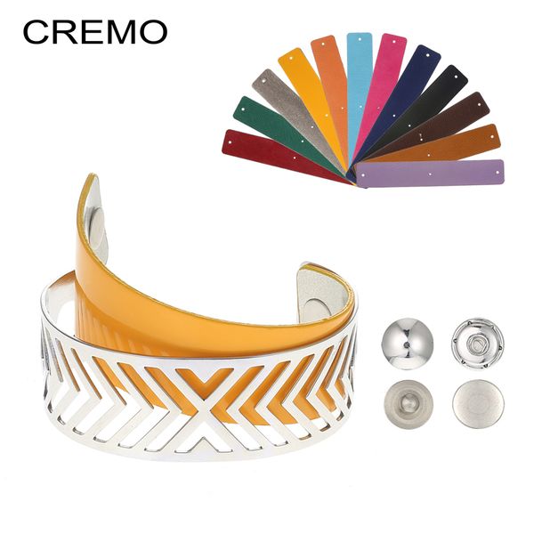 cremo diy bracelets & bangles for women stainless steel bangle argent femme manchette jewelry interchangeable leather pulseras, Black
cremo diy bracelets & bangles for women stainless steel bangle argent femme manchette jewelry interchangeable leather pulseras, Black