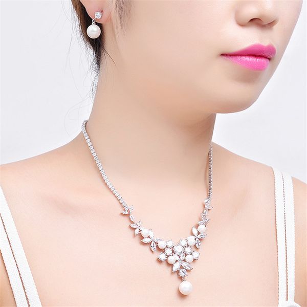 korean version of the bride jewelry necklace set wedding bridal party jewelry set dress up necklace earrings, Silver
korean version of the bride jewelry necklace set wedding bridal party jewelry set dress up necklace earrings, Silver