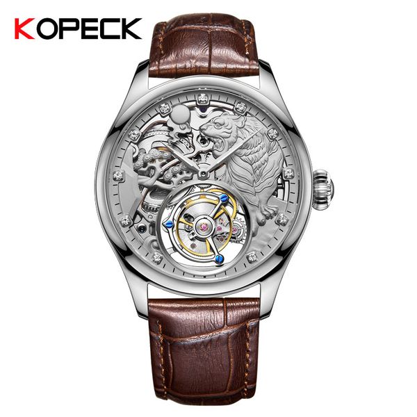 kopeck men's mechanical watch leather tiger shape temperament fashion mechanical watch waterproof 7016g, Slivery;brown
kopeck men's mechanical watch leather tiger shape temperament fashion mechanical watch waterproof 7016g, Slivery;brown