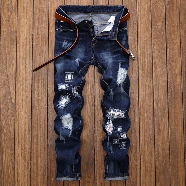 wholesale men straight jeans vintage draped jeans pants long black denim pants jeans for boys without holes, Blue
wholesale men straight jeans vintage draped jeans pants long black denim pants jeans for boys without holes, Blue