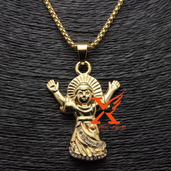 baby jesus christ pendant stainless steel yellow gold charm pendant necklace 3mm 24" box chain, Slivery;golden
baby jesus christ pendant stainless steel yellow gold charm pendant necklace 3mm 24" box chain, Slivery;golden