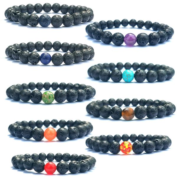 8mm natural black lava stone beads turquoise tiger's eye bracelet diy essential oil diffuser bracelet for women yoga jewelry
8mm natural black lava stone beads turquoise tiger's eye bracelet diy essential oil diffuser bracelet for women yoga jewelry