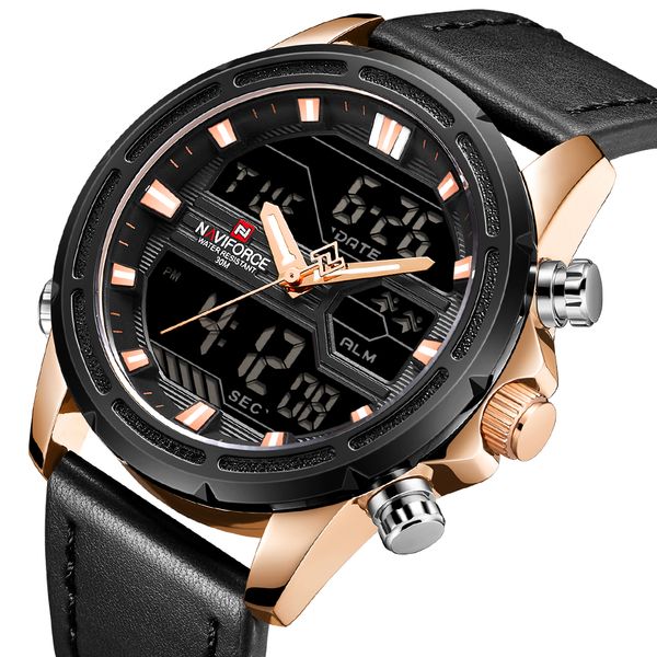naviforce men's led digital leather sport watches waterproof fashion quartz wrist watch relogio masculino, Slivery;brown
naviforce men's led digital leather sport watches waterproof fashion quartz wrist watch relogio masculino, Slivery;brown