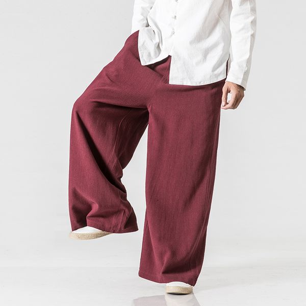 2018 plus size men elastic waist straight causal pants solid cotton linen loose dancing trousers male wide leg pant, Black
2018 plus size men elastic waist straight causal pants solid cotton linen loose dancing trousers male wide leg pant, Black