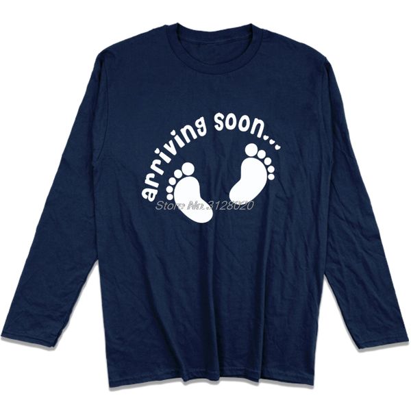 baby arriving soon funny printed t shirts men child born father's day gift tees male long sleeve o-neck cotton shirts, White;black 
baby arriving soon funny printed t shirts men child born father's day gift tees male long sleeve o-neck cotton shirts, White;black