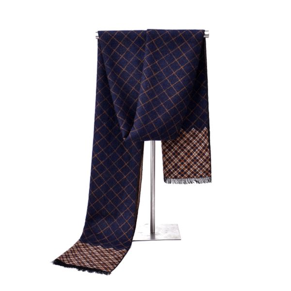 men's classic faux wool shawl winter warm long grid tassel scarf gift fashion sale, Blue;gray
men's classic faux wool shawl winter warm long grid tassel scarf gift fashion sale, Blue;gray