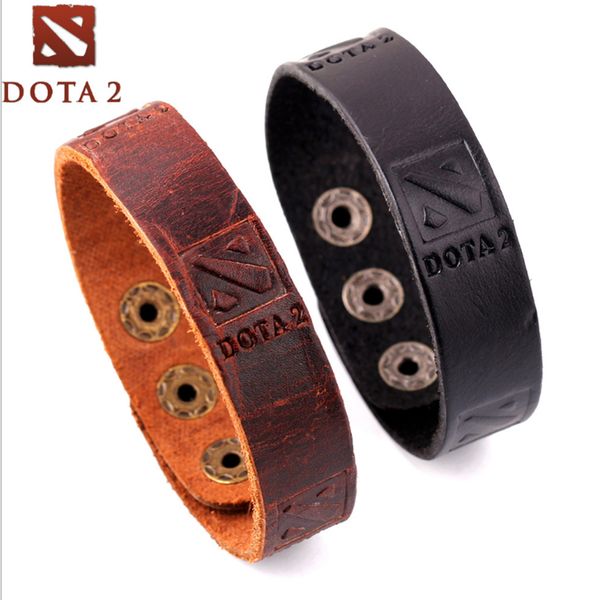 game dota 2 logo leather bracelet punk cosplay bracelets & bangles pu braslet brown black charm accessory jewelry souvenir gift, Golden;silver
game dota 2 logo leather bracelet punk cosplay bracelets & bangles pu braslet brown black charm accessory jewelry souvenir gift, Golden;silver