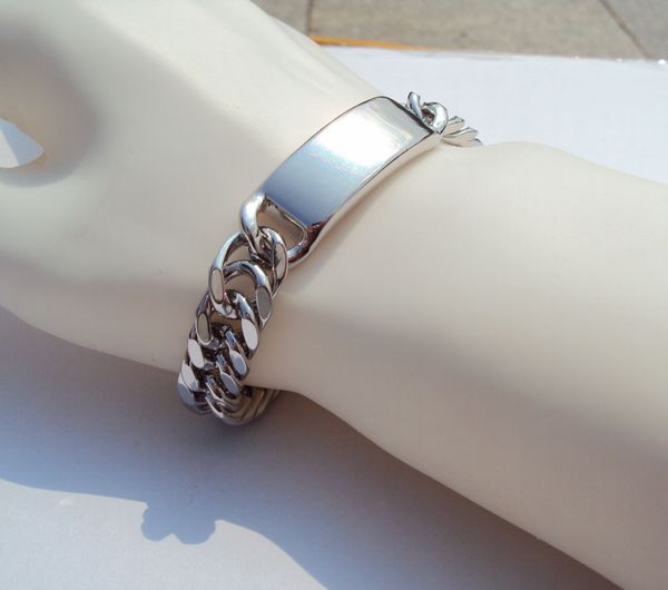 new heavy gold steel cuban curb chain men's bracelet wrist id link bangle 7.9" 46g biker, Black
new heavy gold steel cuban curb chain men's bracelet wrist id link bangle 7.9" 46g biker, Black