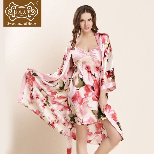 women's sleep lounge robe sets silk flower kimono dress two pieces sleepwear nightdress lingerie nightwear loose summer 18, Black;red
women's sleep lounge robe sets silk flower kimono dress two pieces sleepwear nightdress lingerie nightwear loose summer 18, Black;red