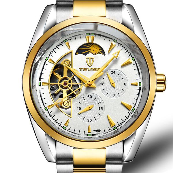 wengle new tevise mechanical watches casual men tourbillon stars waterproof automatic calendar luminous through bottom mechanical watches, Slivery;brown
wengle new tevise mechanical watches casual men tourbillon stars waterproof automatic calendar luminous through bottom mechanical watches, Slivery;brown