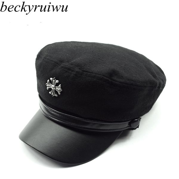 beckyruiwu winter wool flet flat army hats women and men pu leather baseball caps, Blue;gray
beckyruiwu winter wool flet flat army hats women and men pu leather baseball caps, Blue;gray