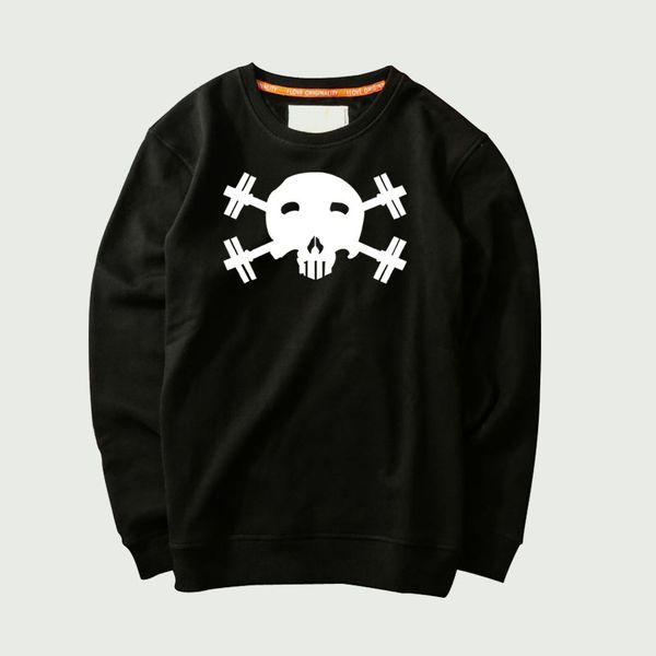 2018 new autumn fashion skull creative cotton print men's big size long-sleeved black sweatshirt, White;black
2018 new autumn fashion skull creative cotton print men's big size long-sleeved black sweatshirt, White;black