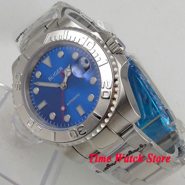 40mm bliger men's watch saphire glass royal blue dial super luminous ceramic bezel automatic movement wrist watch men 117, Slivery;brown
40mm bliger men's watch saphire glass royal blue dial super luminous ceramic bezel automatic movement wrist watch men 117, Slivery;brown
