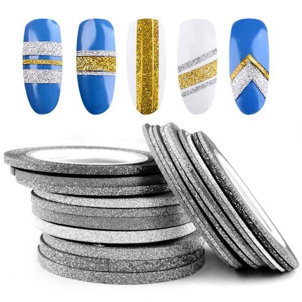 nail striping sticker 6pcs/set nail art glitter stripe line tape sticker diy decal manicure decor decoration, Silver;gold
nail striping sticker 6pcs/set nail art glitter stripe line tape sticker diy decal manicure decor decoration, Silver;gold