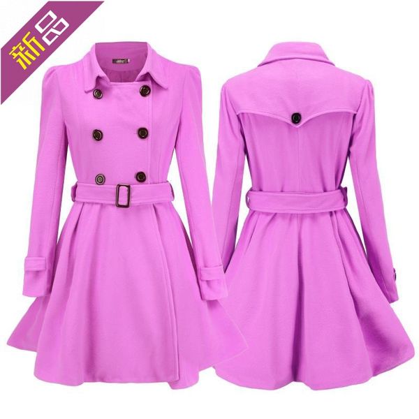autumn and winter new european and american slim ruffled women's woolen coat belt buckle style woolen coat trench jq92, Black
autumn and winter new european and american slim ruffled women's woolen coat belt buckle style woolen coat trench jq92, Black