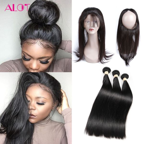 8a grade brazilian virgin hair bundles straight hair 360 lace frontal with 3 bundles 100% unprocessed virgin human hair extensions, Black
8a grade brazilian virgin hair bundles straight hair 360 lace frontal with 3 bundles 100% unprocessed virgin human hair extensions, Black