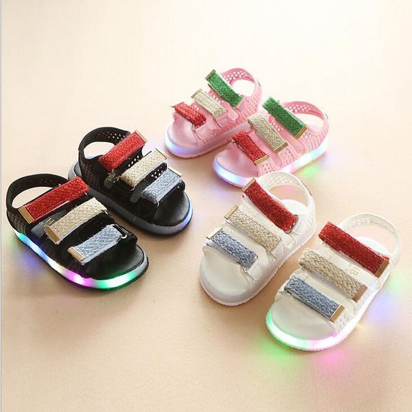 china wholesale 2018 summer kids beach shoes for girls boys led lights up flash colorful striped rubber sole hook loop 3 colors sandals, Black;red
china wholesale 2018 summer kids beach shoes for girls boys led lights up flash colorful striped rubber sole hook loop 3 colors sandals, Black;red