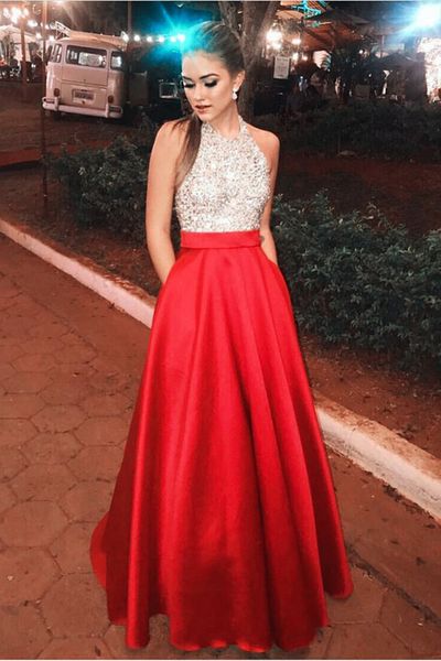 crystal new colorful glitters sparkly a line jewel floor length red satin sleeveless prom dress with beading pockets party evening gown, Black
crystal new colorful glitters sparkly a line jewel floor length red satin sleeveless prom dress with beading pockets party evening gown, Black