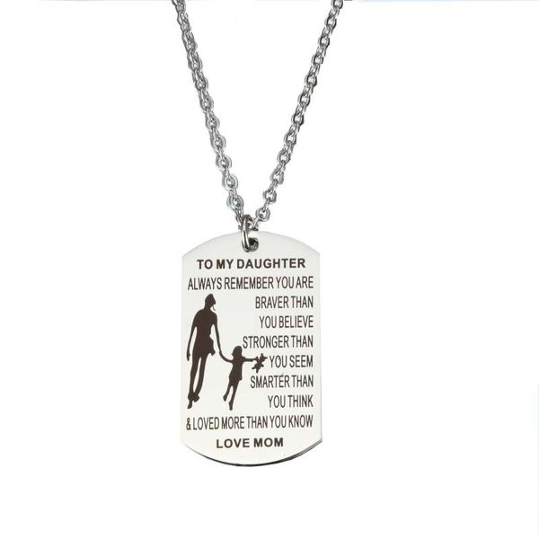 europe and america sell well inspirational lettering to my daughter always remember you are stainless steel necklace jewelry, Silver
europe and america sell well inspirational lettering to my daughter always remember you are stainless steel necklace jewelry, Silver