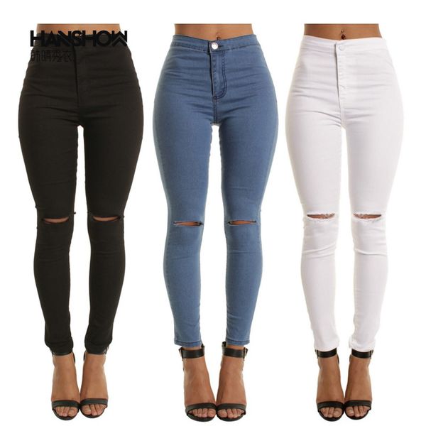 hanshow fashion skinny jeans women high waist jeans with hole tunic ripped juniors stretchy pencil denim pants broeken, Blue
hanshow fashion skinny jeans women high waist jeans with hole tunic ripped juniors stretchy pencil denim pants broeken, Blue