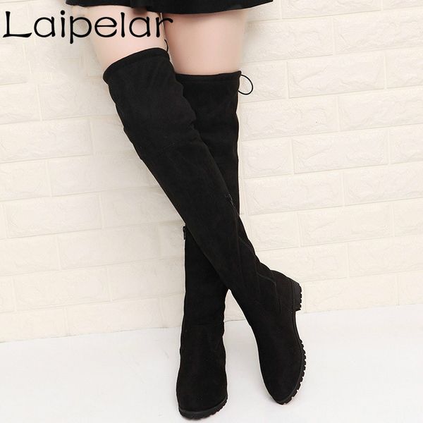 2018 slim boots over the knee high suede women snow boots women's fashion winter thigh high shoes woman laipelar, Black
2018 slim boots over the knee high suede women snow boots women's fashion winter thigh high shoes woman laipelar, Black