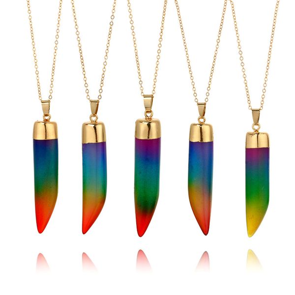 colourful natural stone horn shape pendant necklaces national spike style bar pendant necklaces for male and female jewelry chains, Silver
colourful natural stone horn shape pendant necklaces national spike style bar pendant necklaces for male and female jewelry chains, Silver