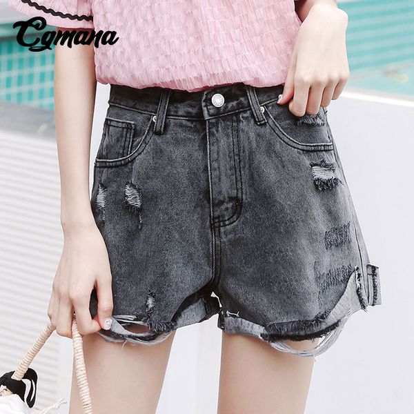 cgmana shorts women 2018 fashion high waisted crimping hole shorts loose wide leg denim short female casual pantalon corto mujer, White;black
cgmana shorts women 2018 fashion high waisted crimping hole shorts loose wide leg denim short female casual pantalon corto mujer, White;black