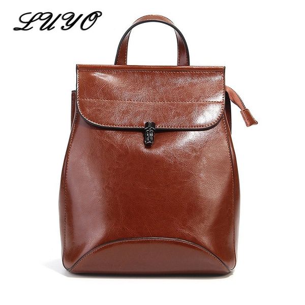 2018 vintage genuine leather wax oil woman travel feminine fashion backpack female for girls school women bagpack rugzak sack
2018 vintage genuine leather wax oil woman travel feminine fashion backpack female for girls school women bagpack rugzak sack