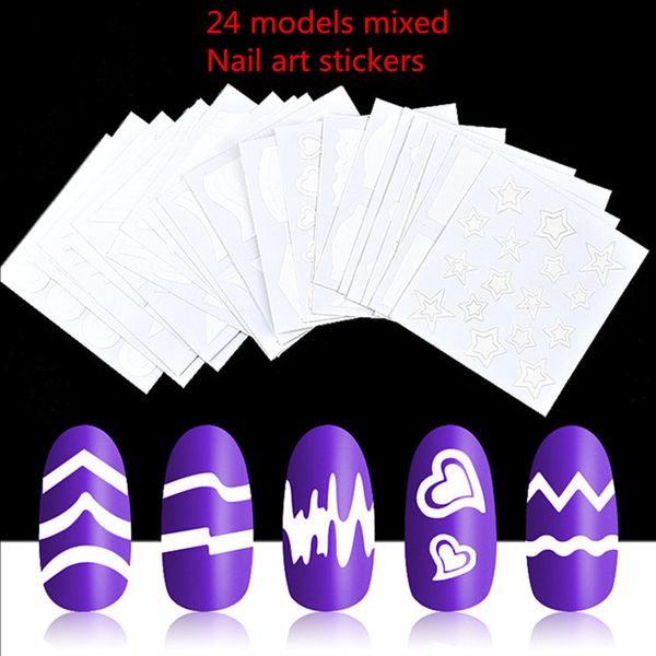 24pcs french manicure smile tip guides pedicure diy nail art stickers brand women makeup tools for nail art uv gel sticker, Black
24pcs french manicure smile tip guides pedicure diy nail art stickers brand women makeup tools for nail art uv gel sticker, Black