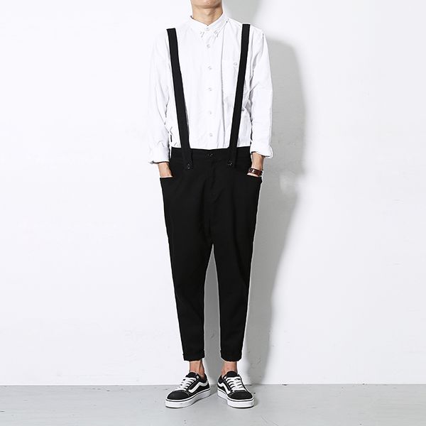 men women casual bib overalls pants male fashion hip-hop harem trousers jumpsuit, Black
men women casual bib overalls pants male fashion hip-hop harem trousers jumpsuit, Black