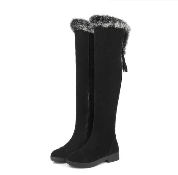 flock over the knee boots women low heels square ladies warm rabbit fur winter long boots tassel adf-8571, Black
flock over the knee boots women low heels square ladies warm rabbit fur winter long boots tassel adf-8571, Black